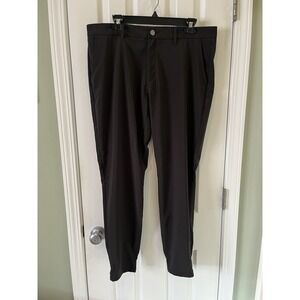 Primo Golf Jogger Pants Mens 36 Reg Black Performance Stretch Taper Ankle Zip